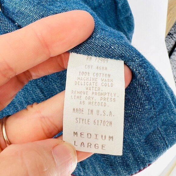 ❤️Hairston Roberson Ropa chambray embroidery vest, Blue, Size M/L - Picture 5 of 5